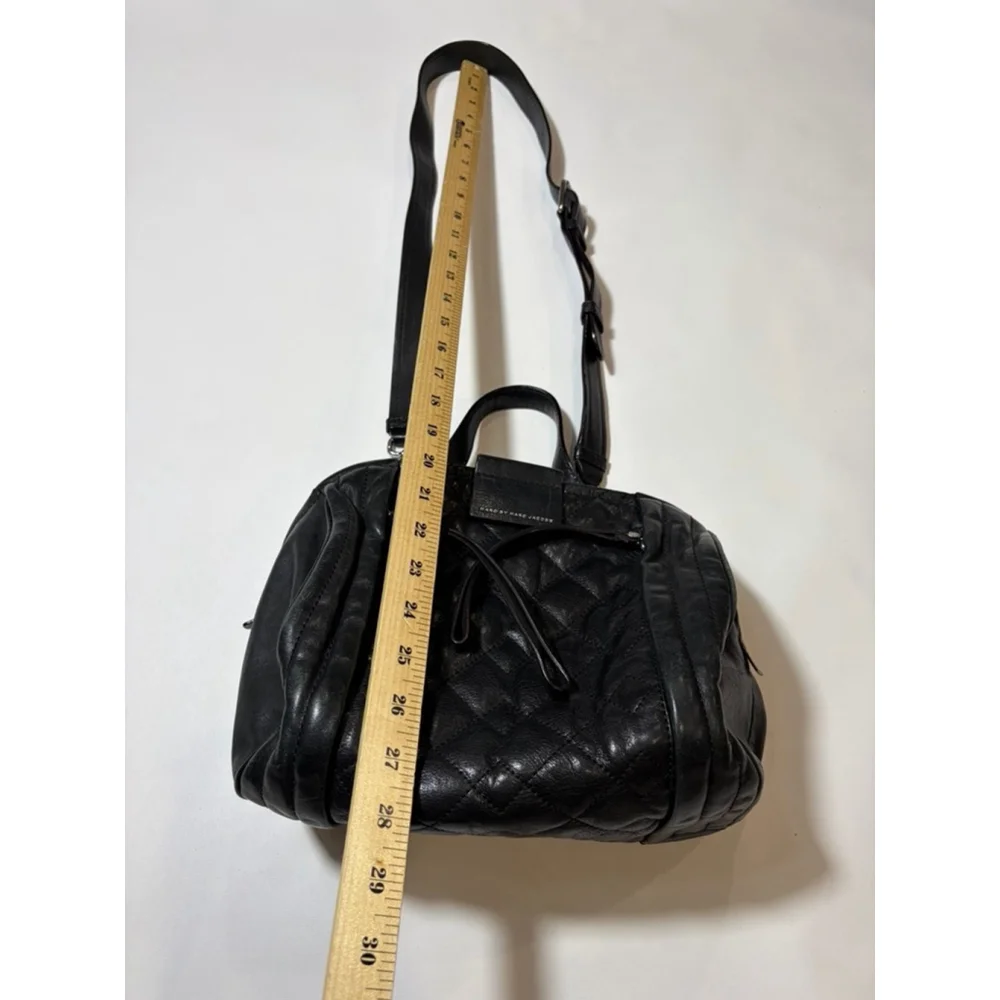 Marc by Marc Jacobs Black Quilted Leather Satchel Crossbody Bag - Picture 12 of 16